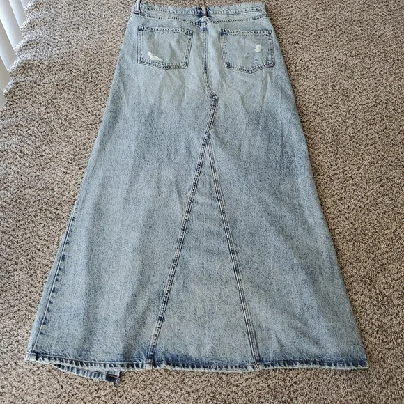 Distressed Denim Maxi Skirt - Picture 4 of 4